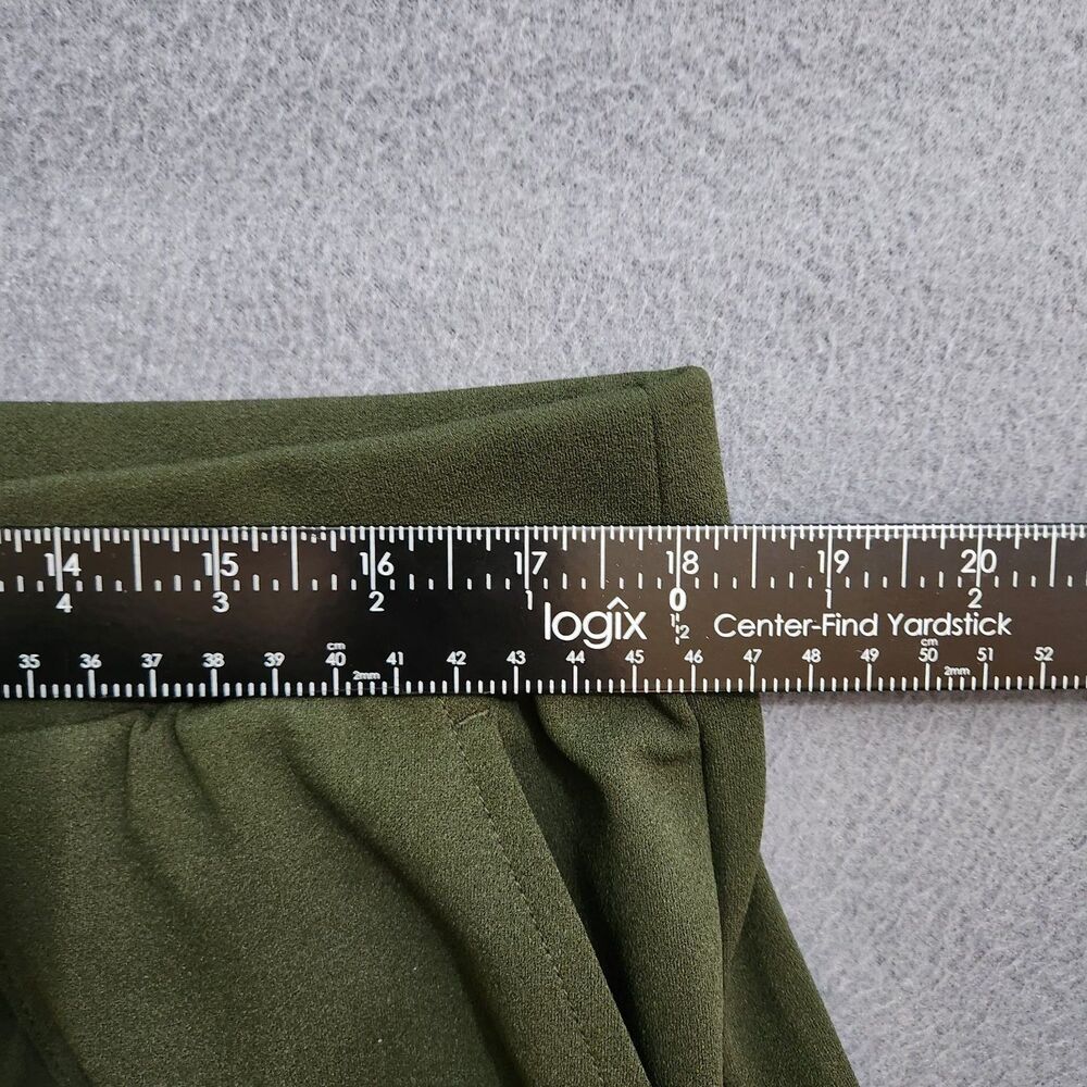 LOFT Women XL Green Pintucked High Rise Straight Leg Elastic Waist Pull On Pants - Picture 10 of 10